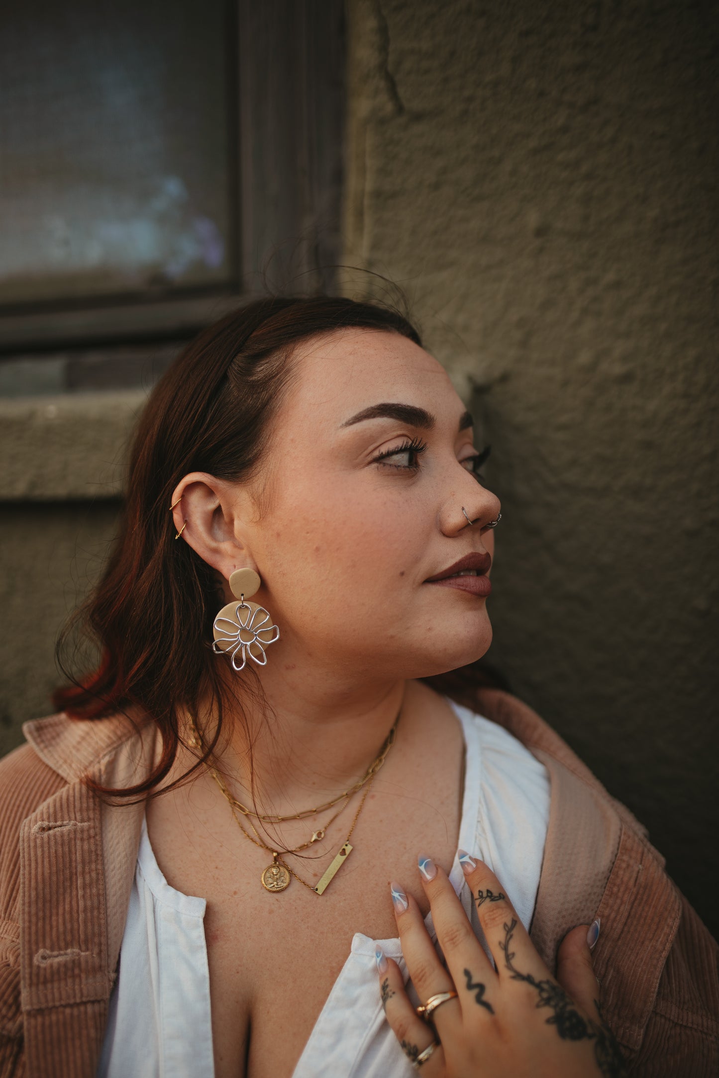 Silver Floral Earrings