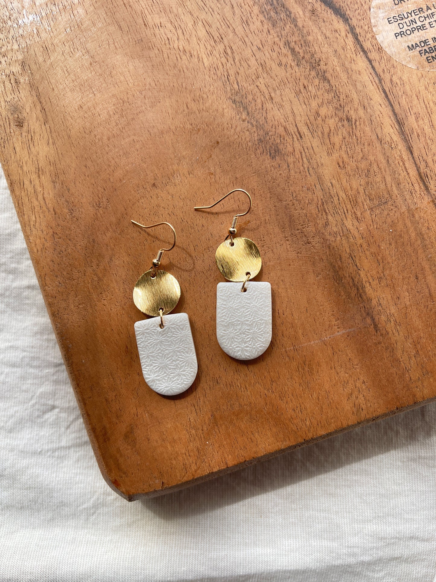 Pearl & Gold Clay Earrings