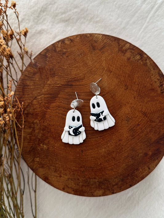 Nighttime Reader Clay Earrings