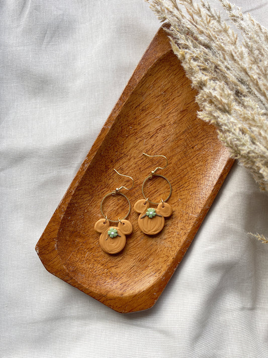 Pumpkin Clay Earrings