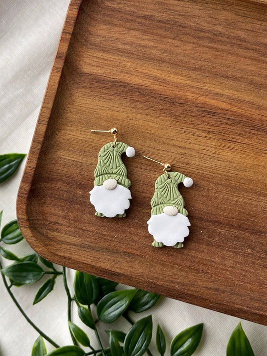 Christmas Gnome Clay Earrings