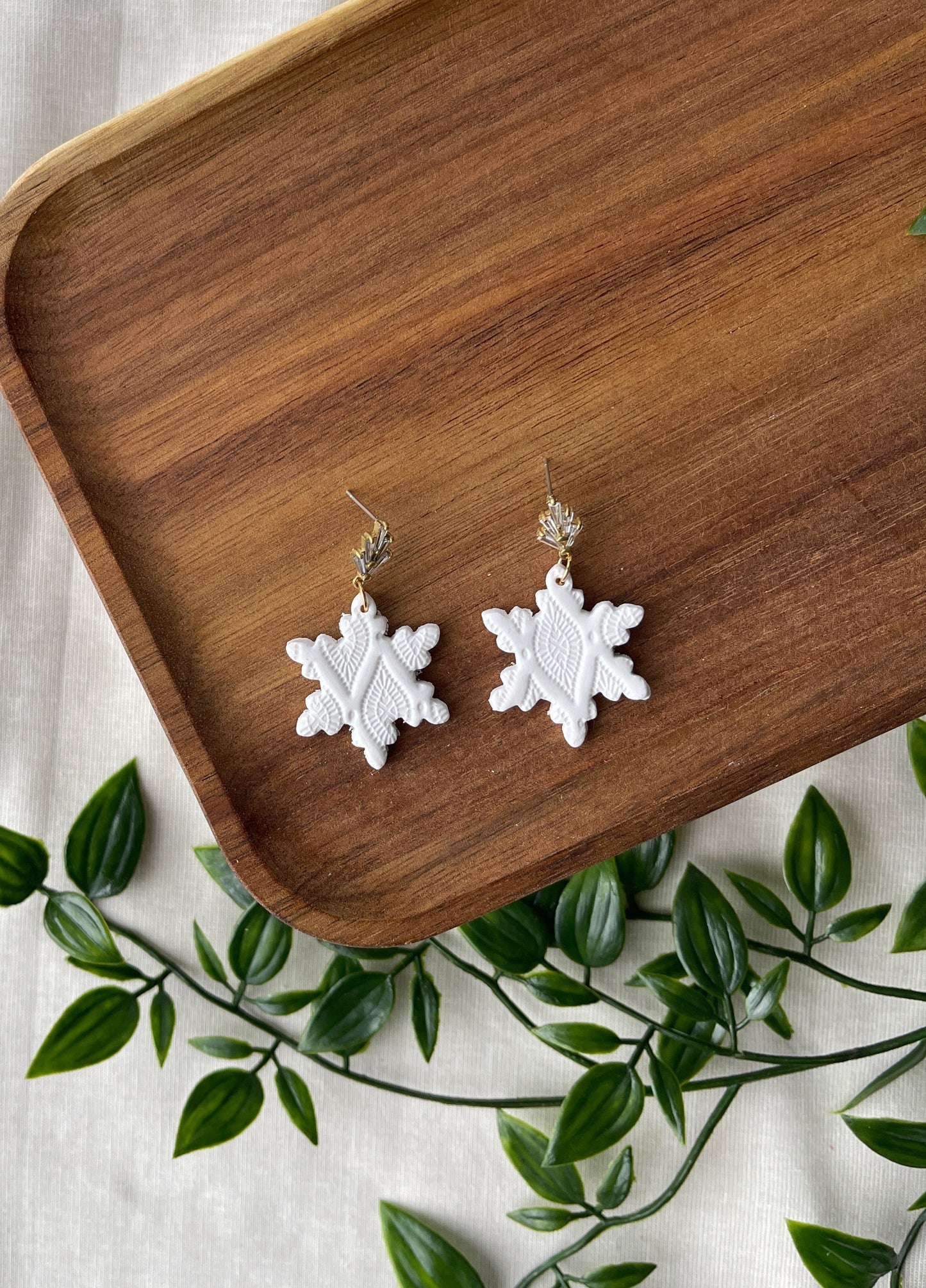 Snowflake Clay Earrings