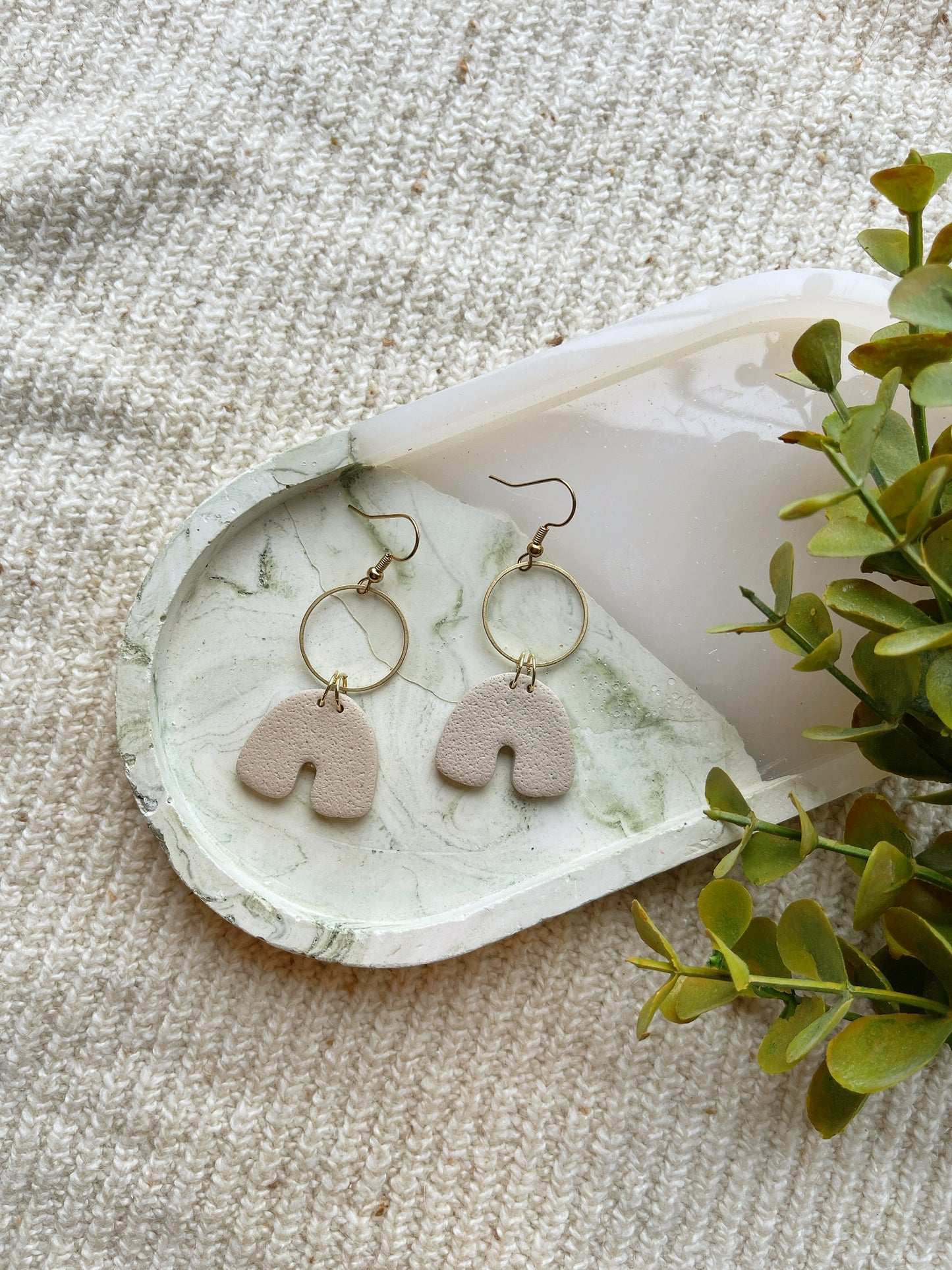 Muted Gold Clay Earrings