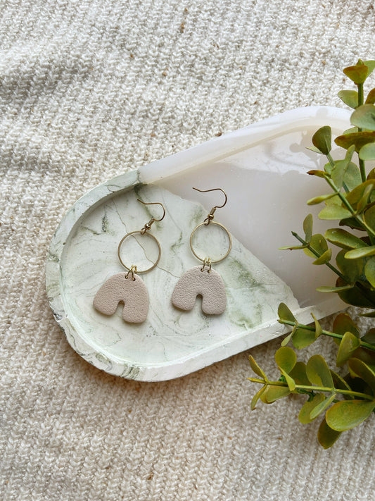 Muted Gold Clay Earrings