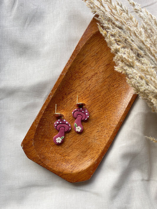 Mushroom Clay Earrings