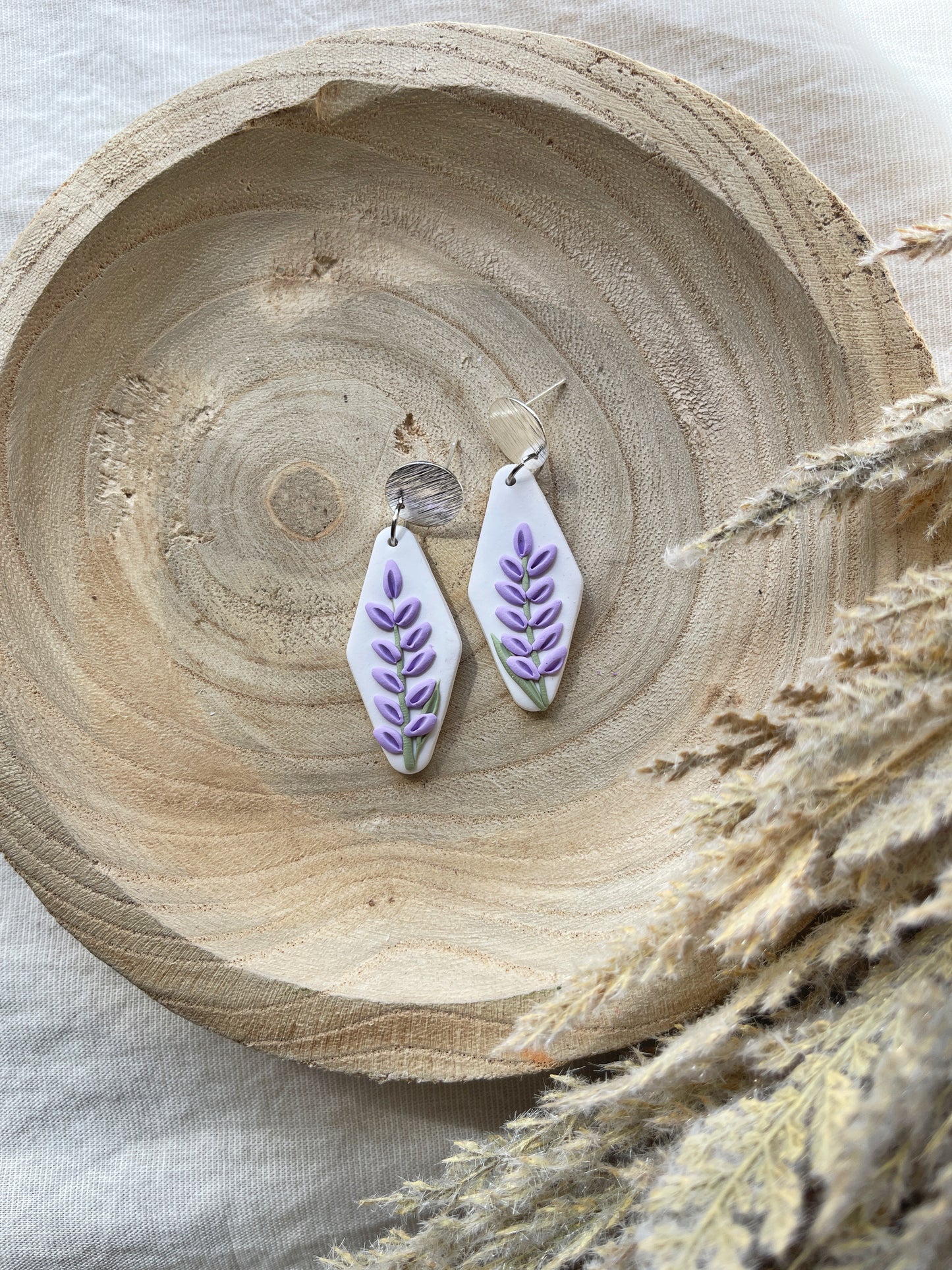 Lavender Clay Earrings