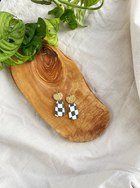 Checkered Clay Earrings