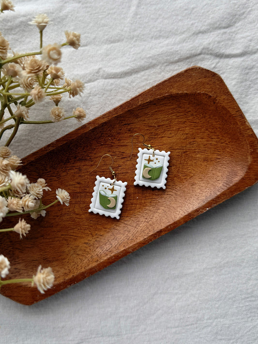Postal Reader Clay Earrings