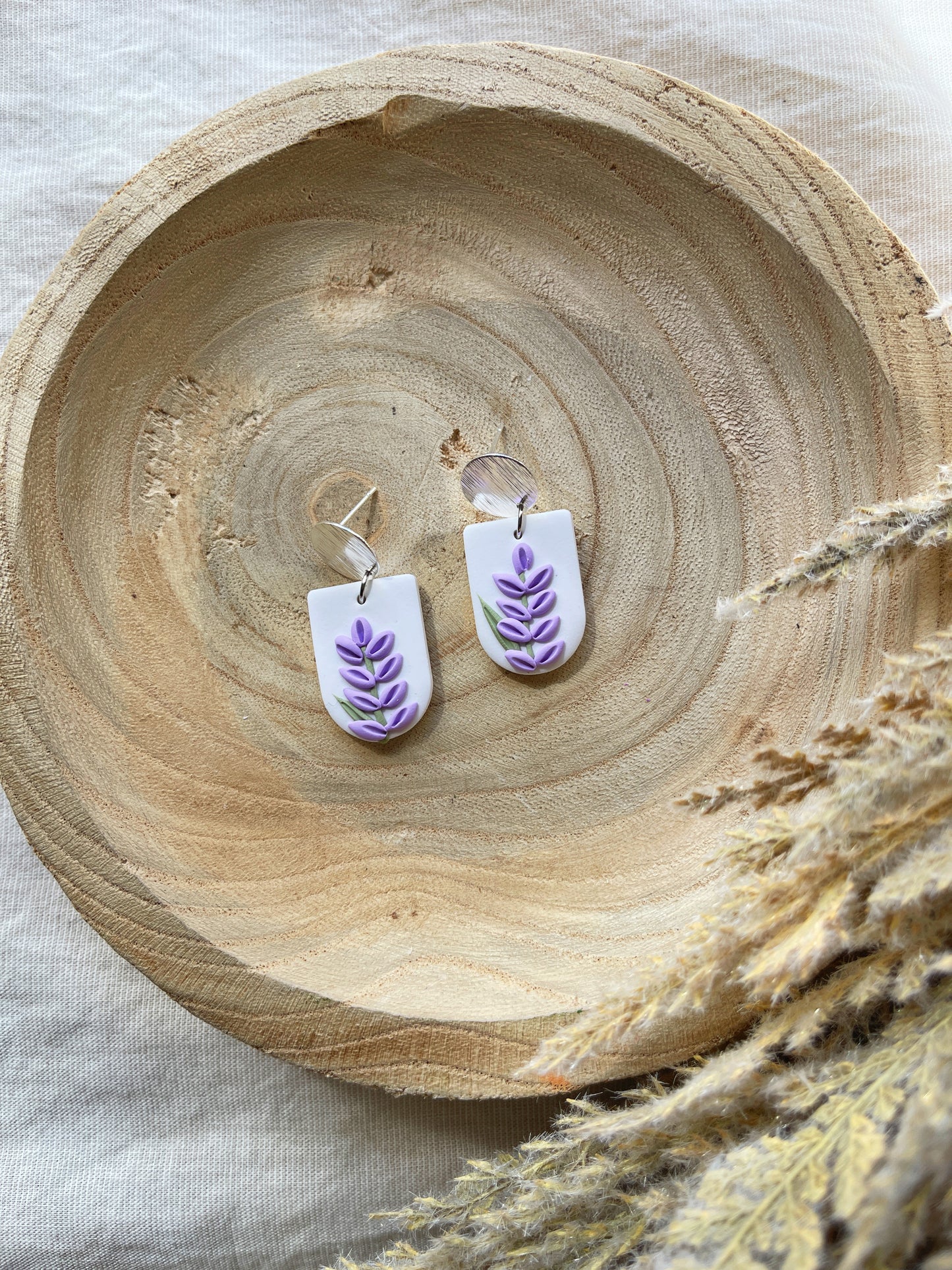 Lavender Clay Earrings