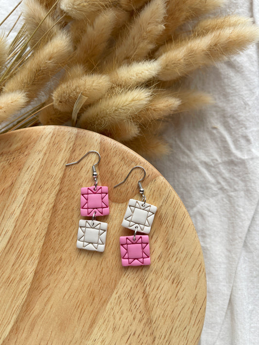 Granny Square Clay Earrings