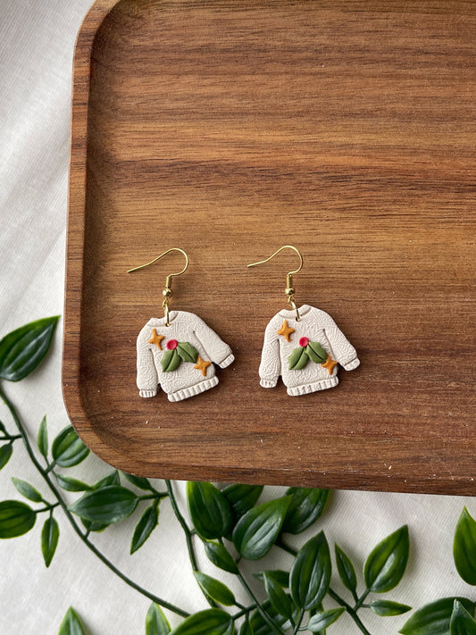 Holly Sweater Clay Earrings