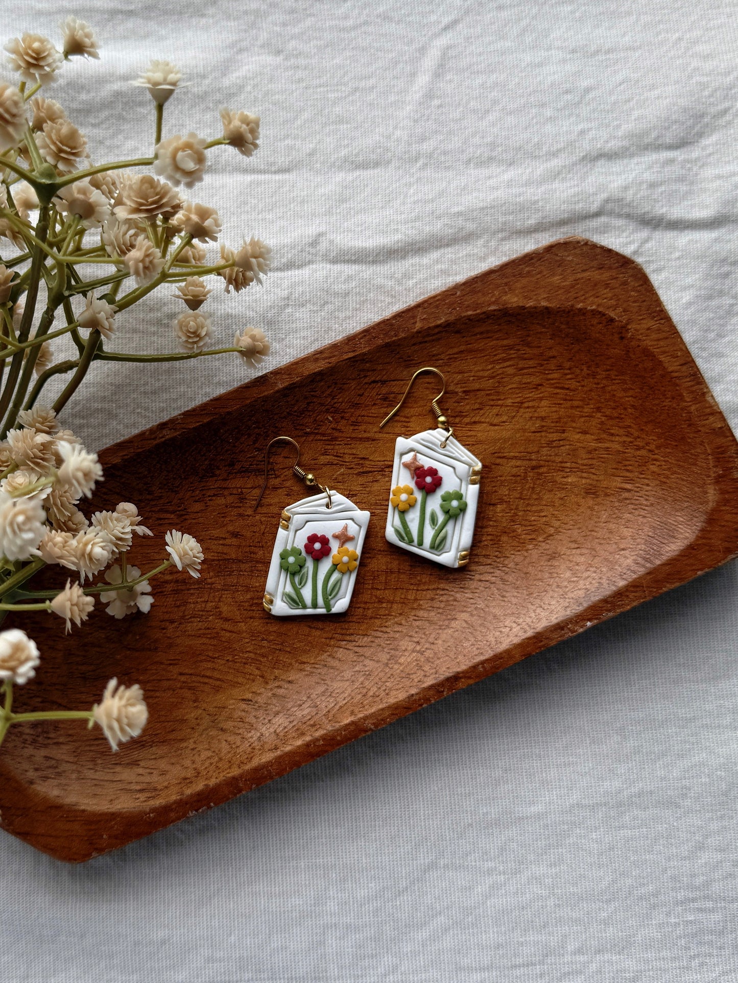 Blooming Reader Clay Earrings