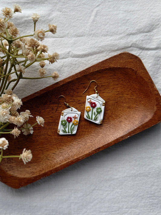 Blooming Reader Clay Earrings