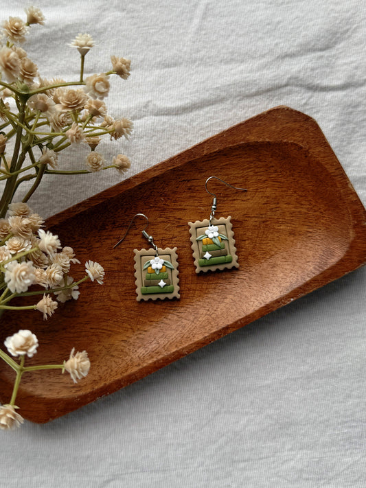 Postal Reader Clay Earrings