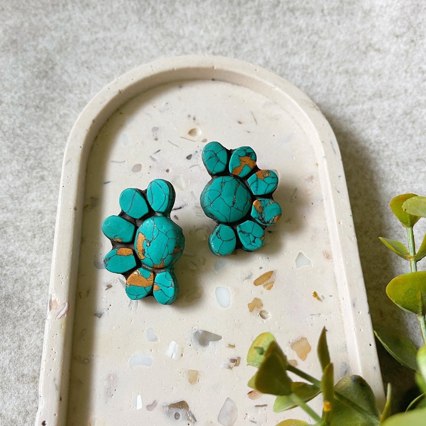 Turquoise Clay Earrings