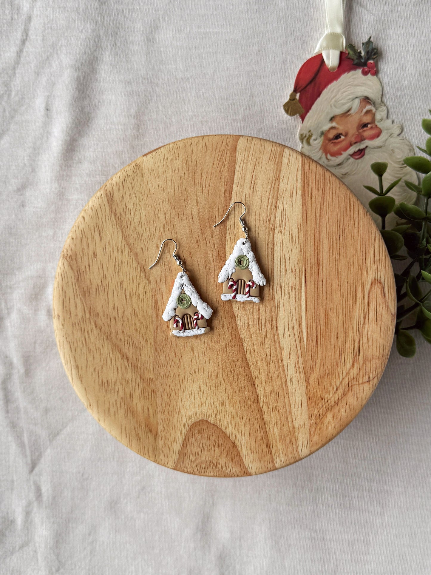 Peppermint House Clay Earrings