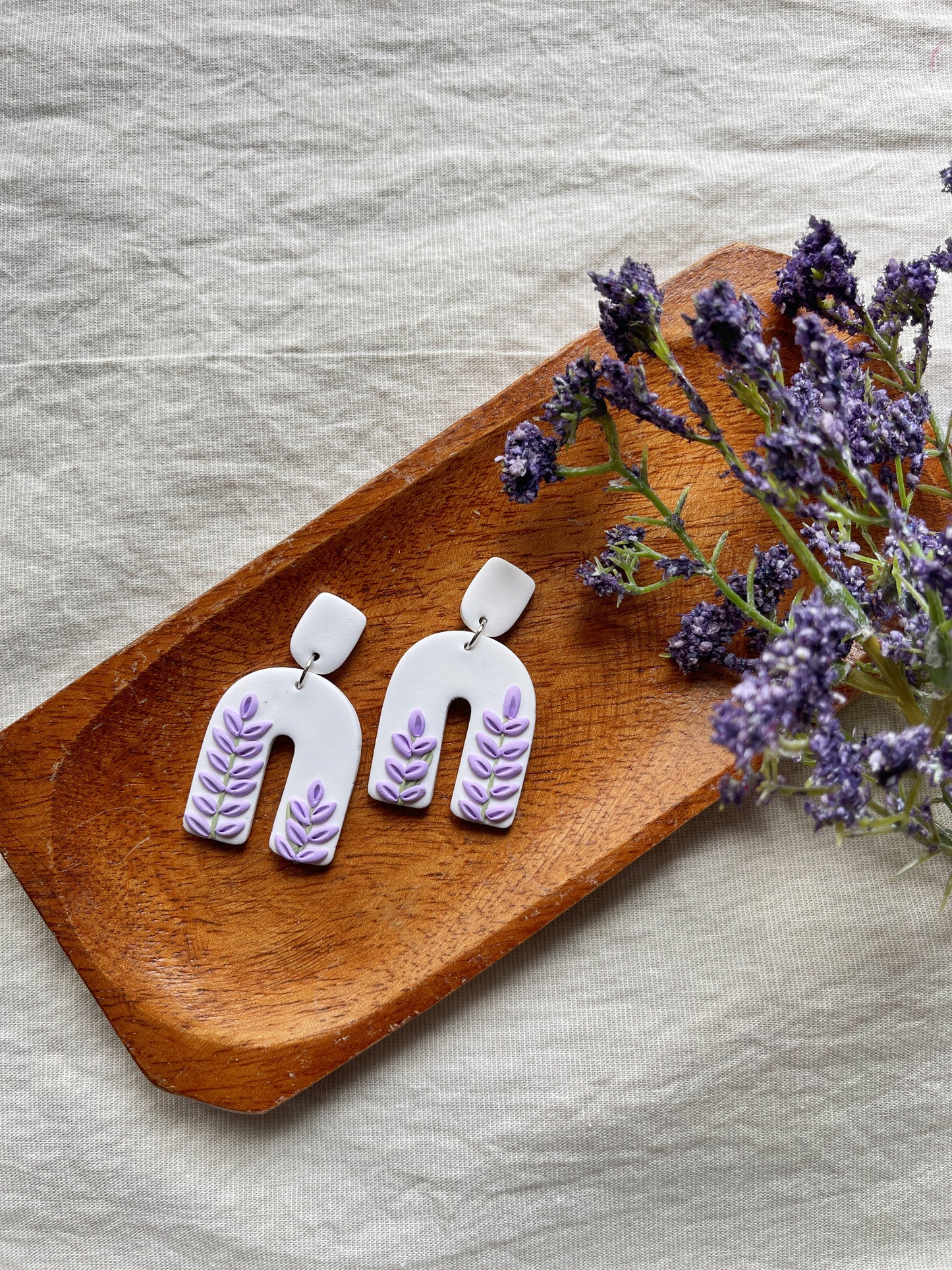 Lavender Clay Earrings