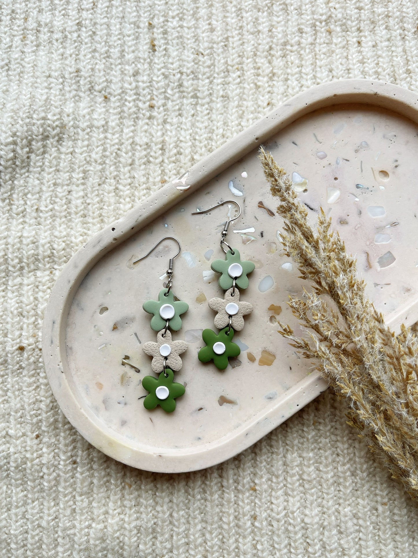 Daisy Trio Clay Earrings