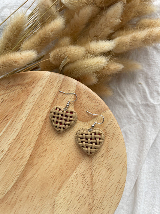 Heart Pie Clay Earrings