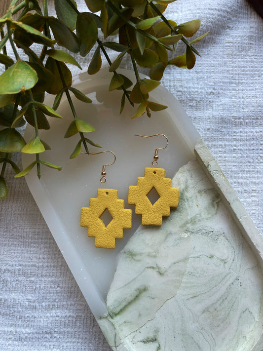 Mustard Clay Earrings