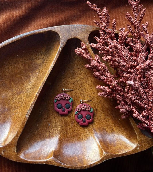 Skull Clay Earrings