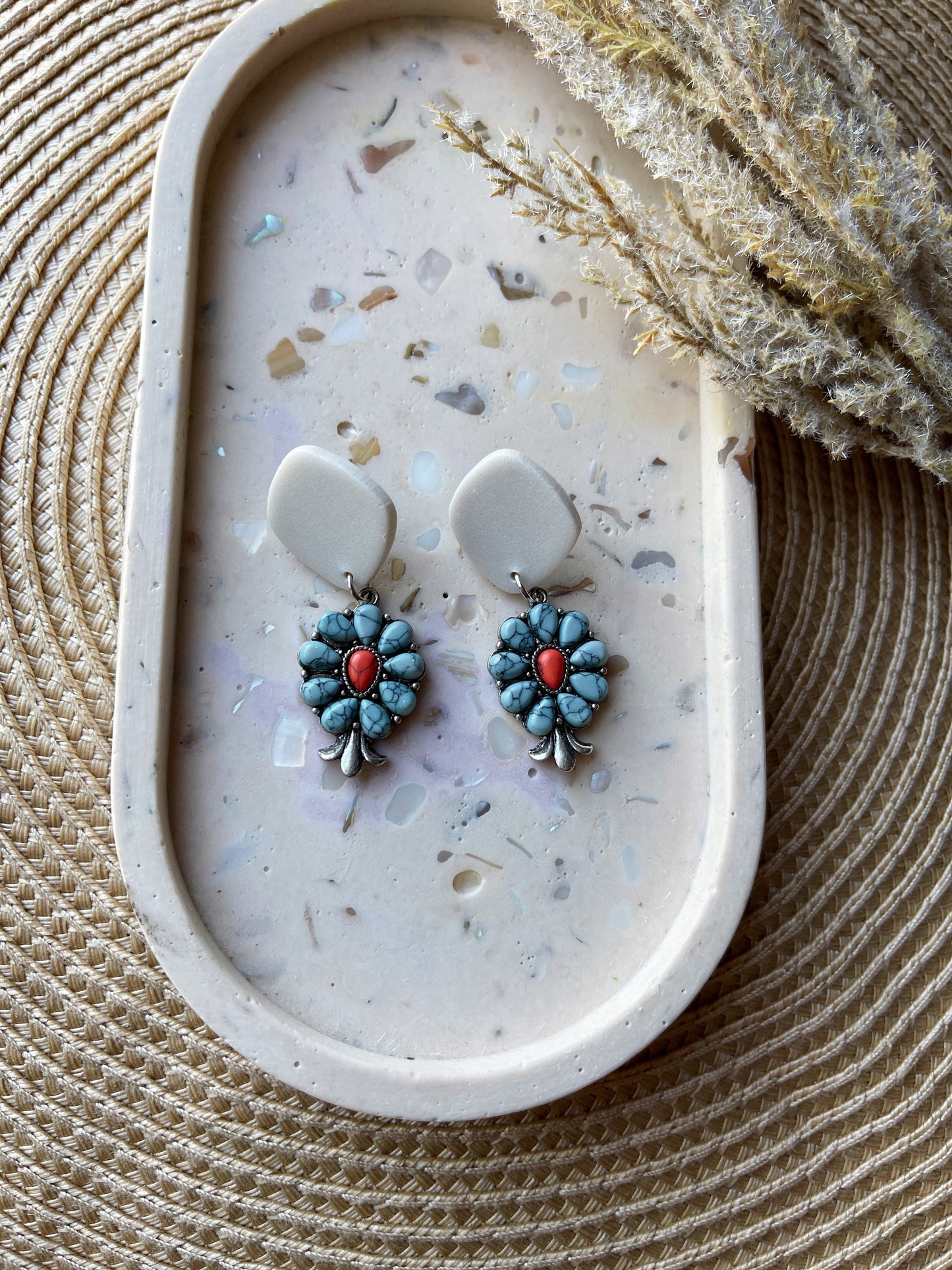 Turquoise Clay Earrings