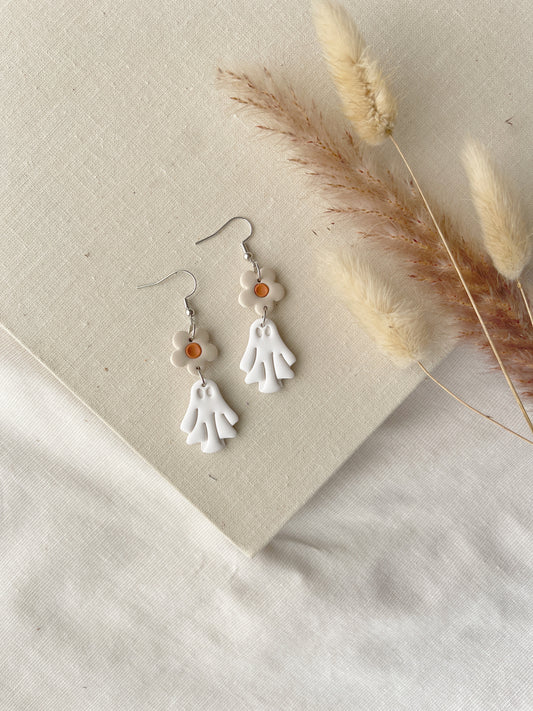 Daisy Ghost Clay Earrings