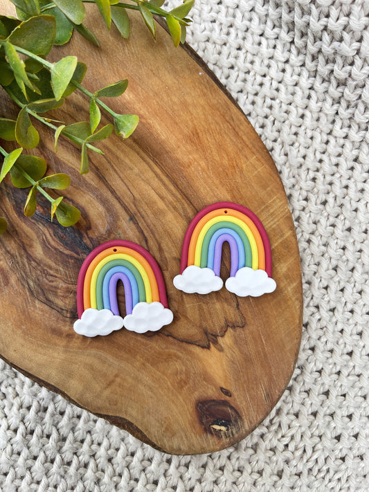 Rainbow Cloud Pride Clay Earrings