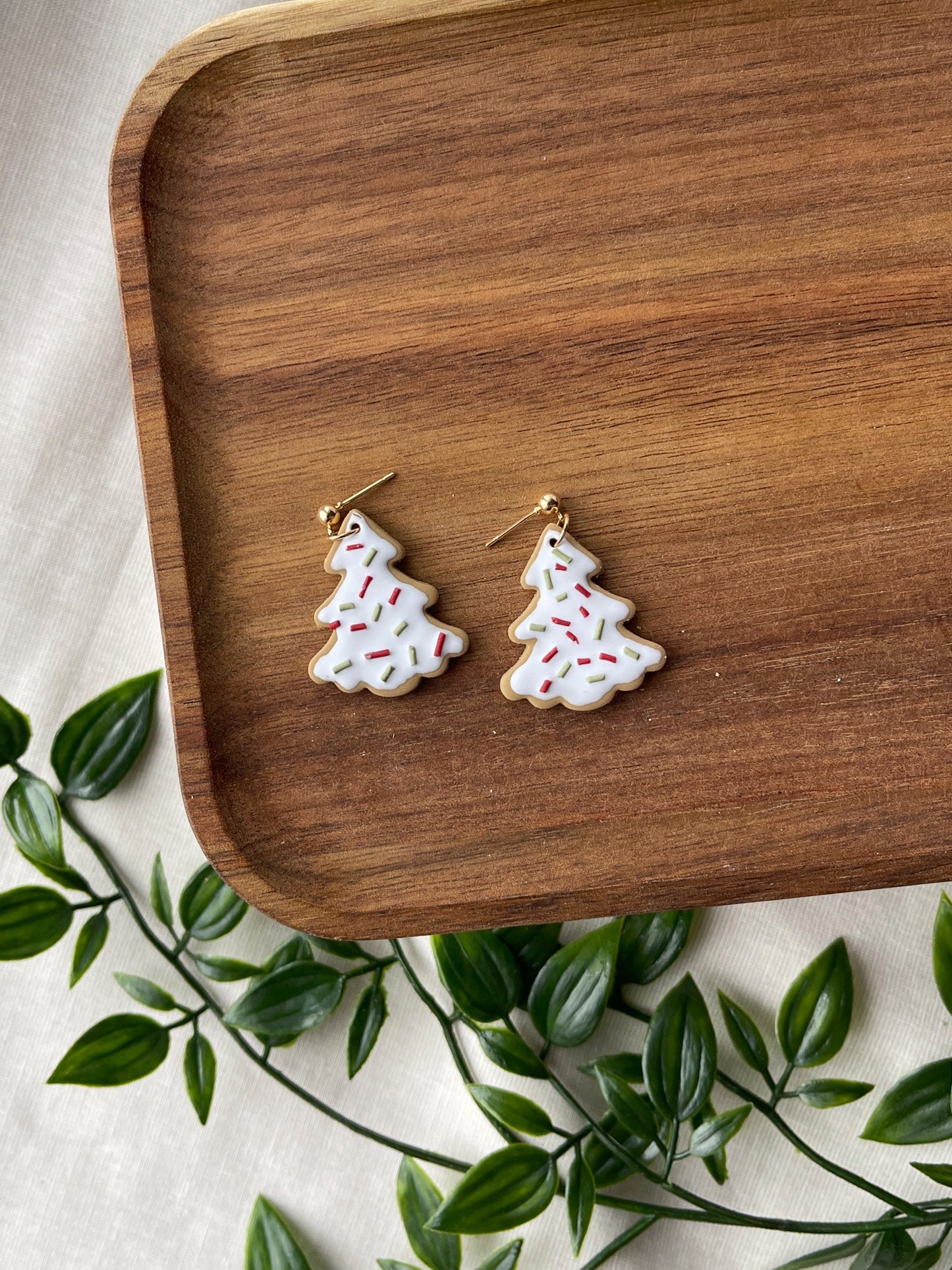 Tree Cookie Clay Earrings