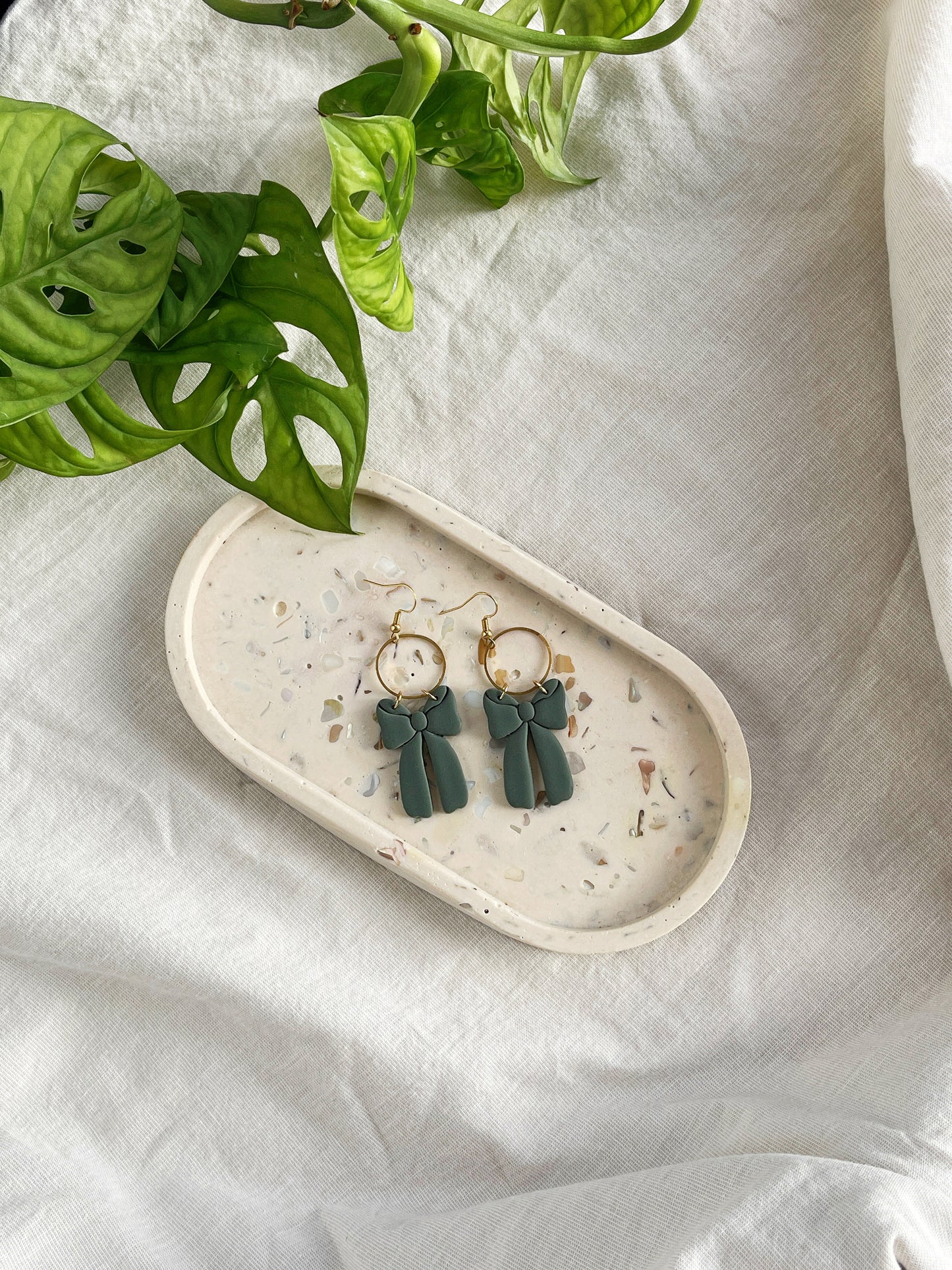 Bow Clay Earrings