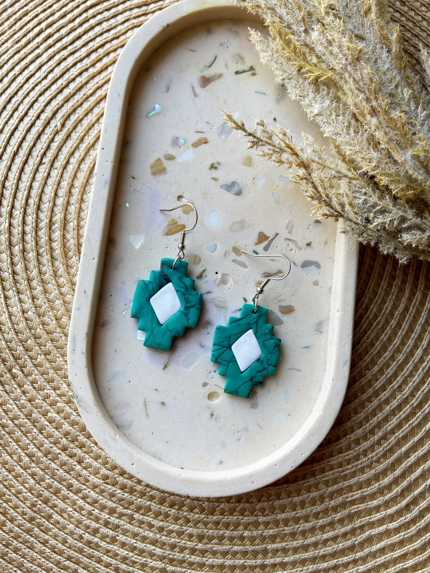 Turquoise Clay Earrings