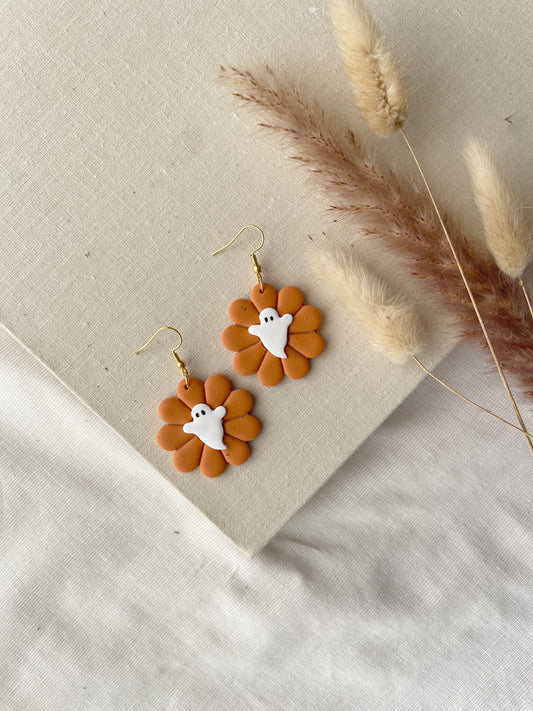 Daisy Ghost Clay Earrings