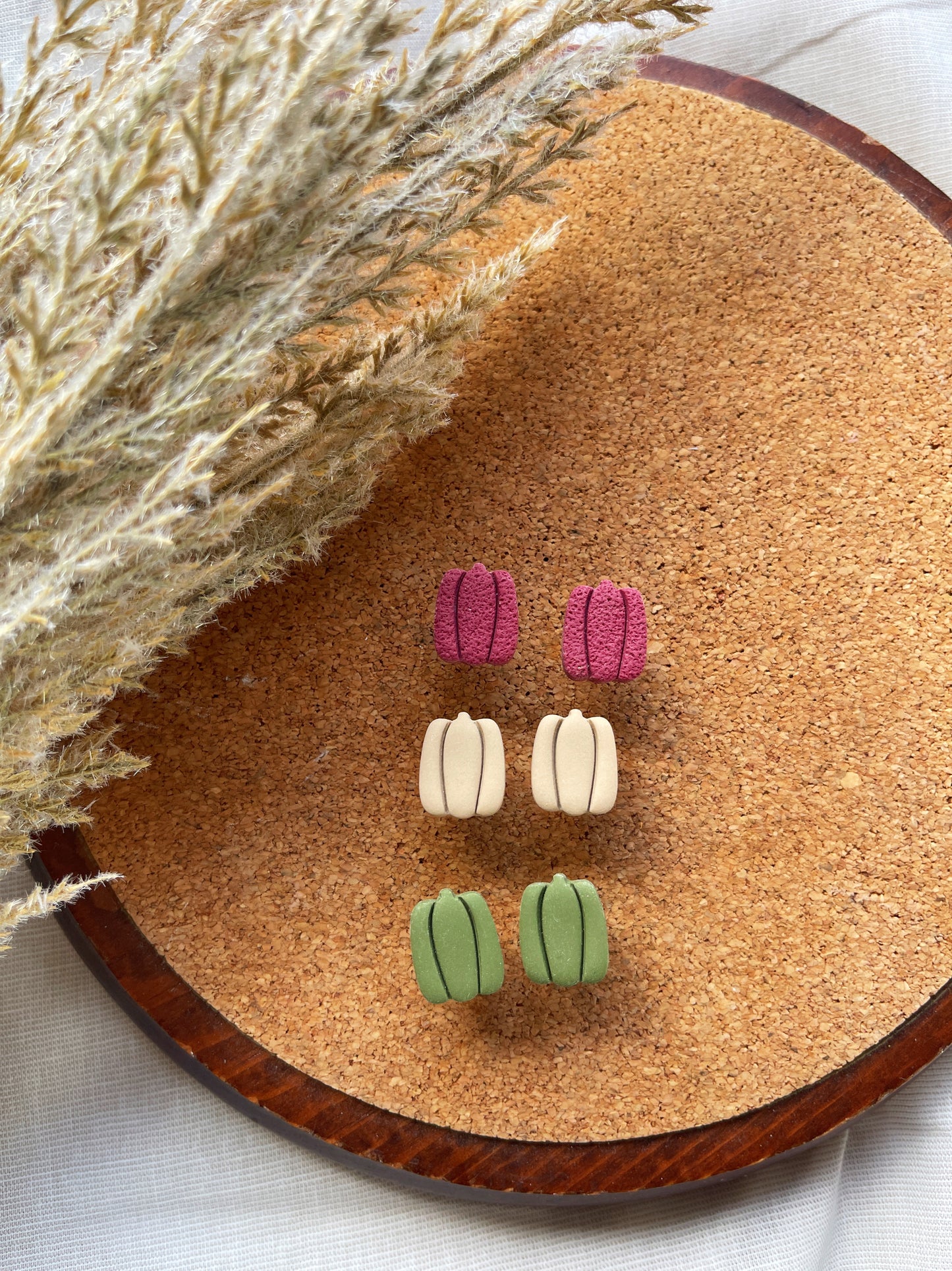 Pumpkin Trio Clay Earrings