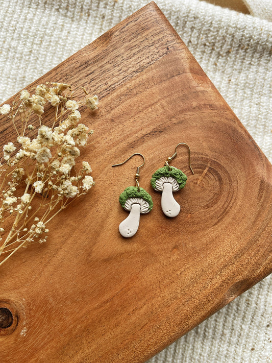 Moss Mushroom Clay Earrings