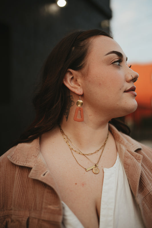 Orange Clay Earrings