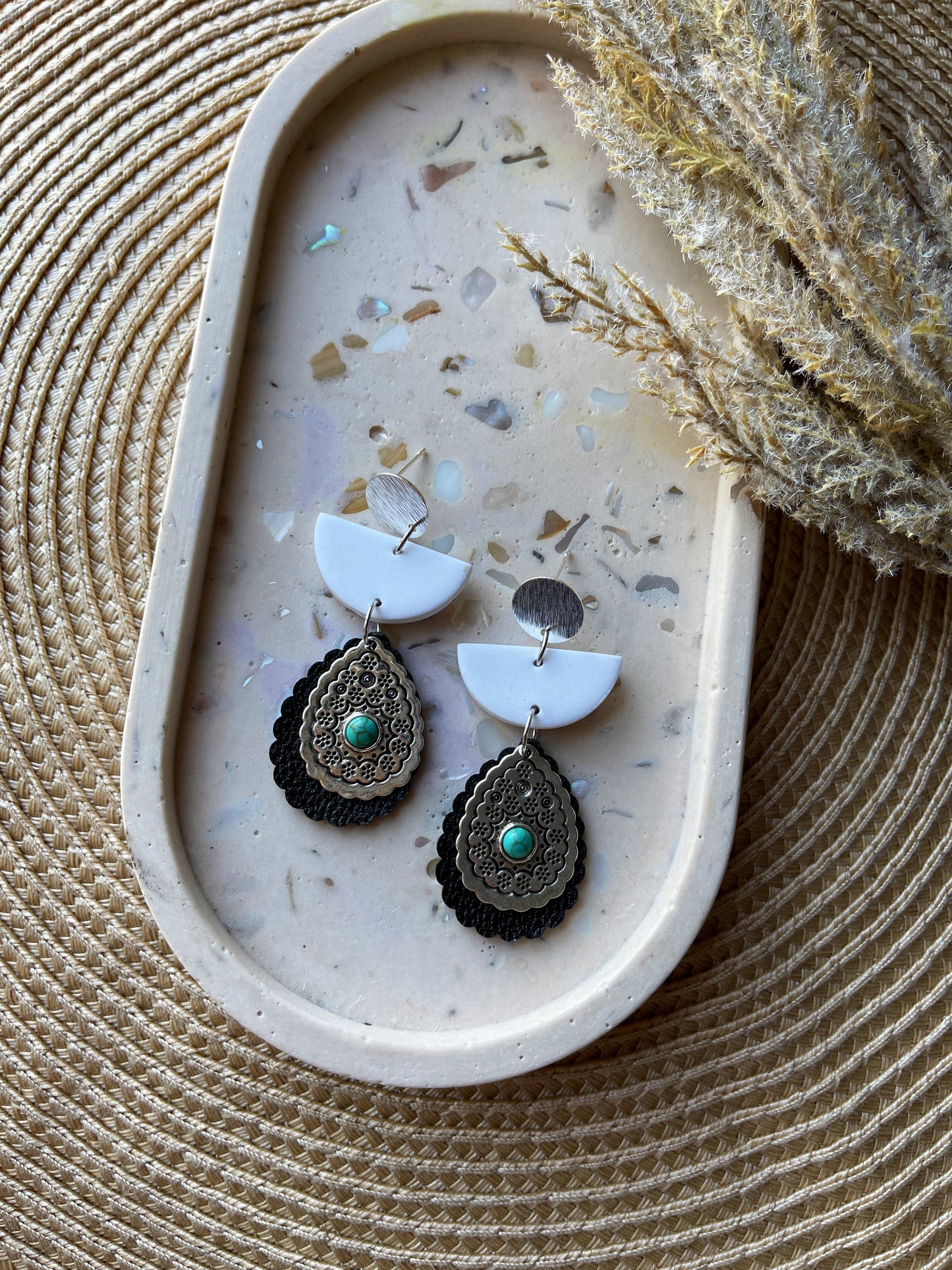 Turquoise Clay Earrings