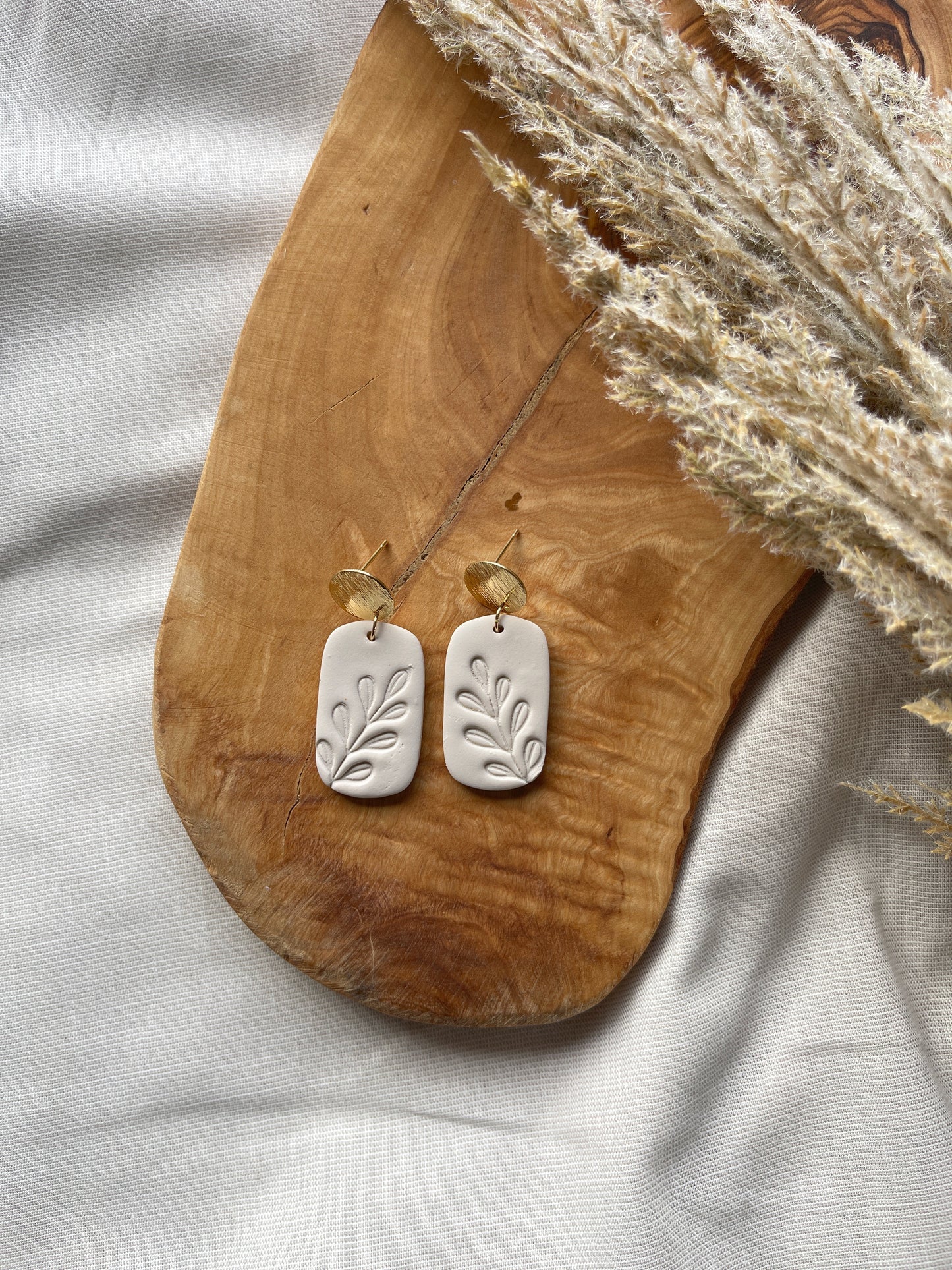 Cream Clay Earrings