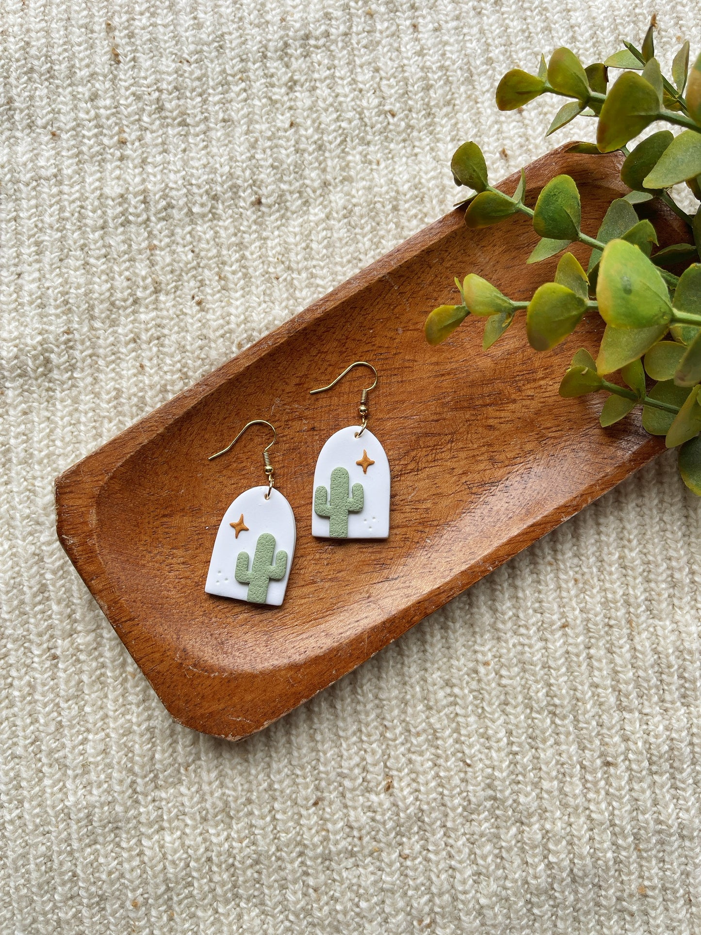 Cactus Arch Clay Earrings