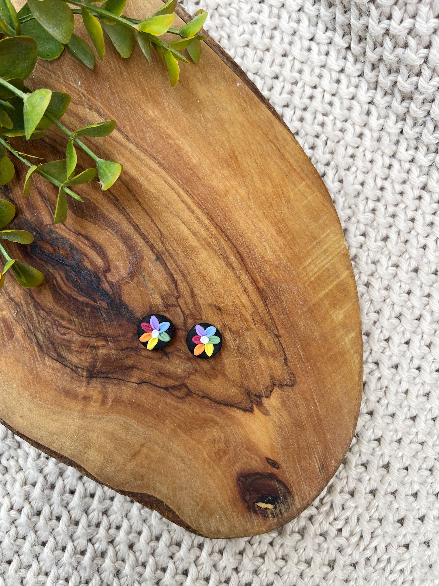 Floral Pride Clay Studs Earrings