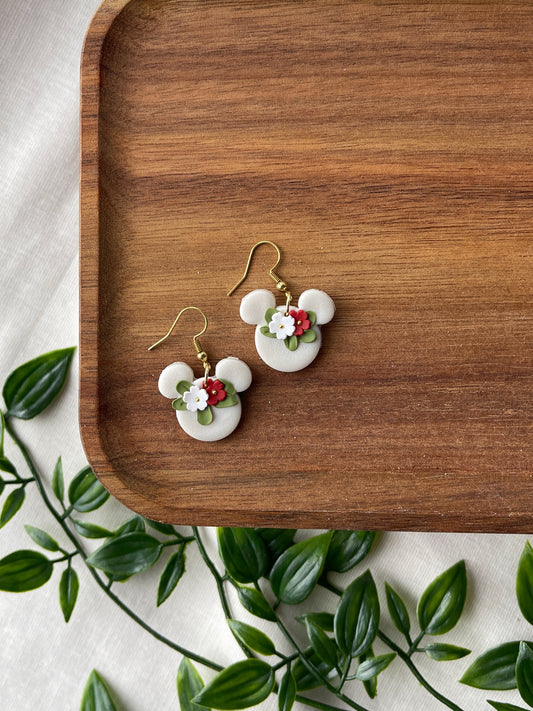 Floral Mouse Clay Earrings