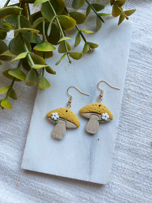 Mustard Mush Clay Earrings