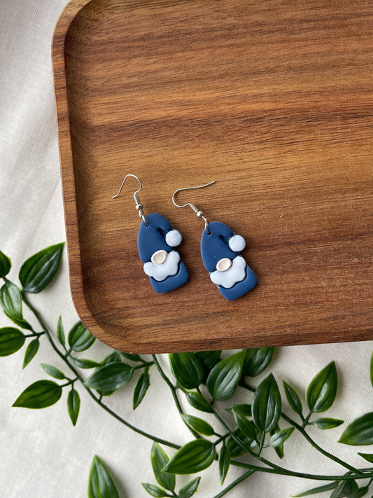 Blue Gnome Clay Earrings