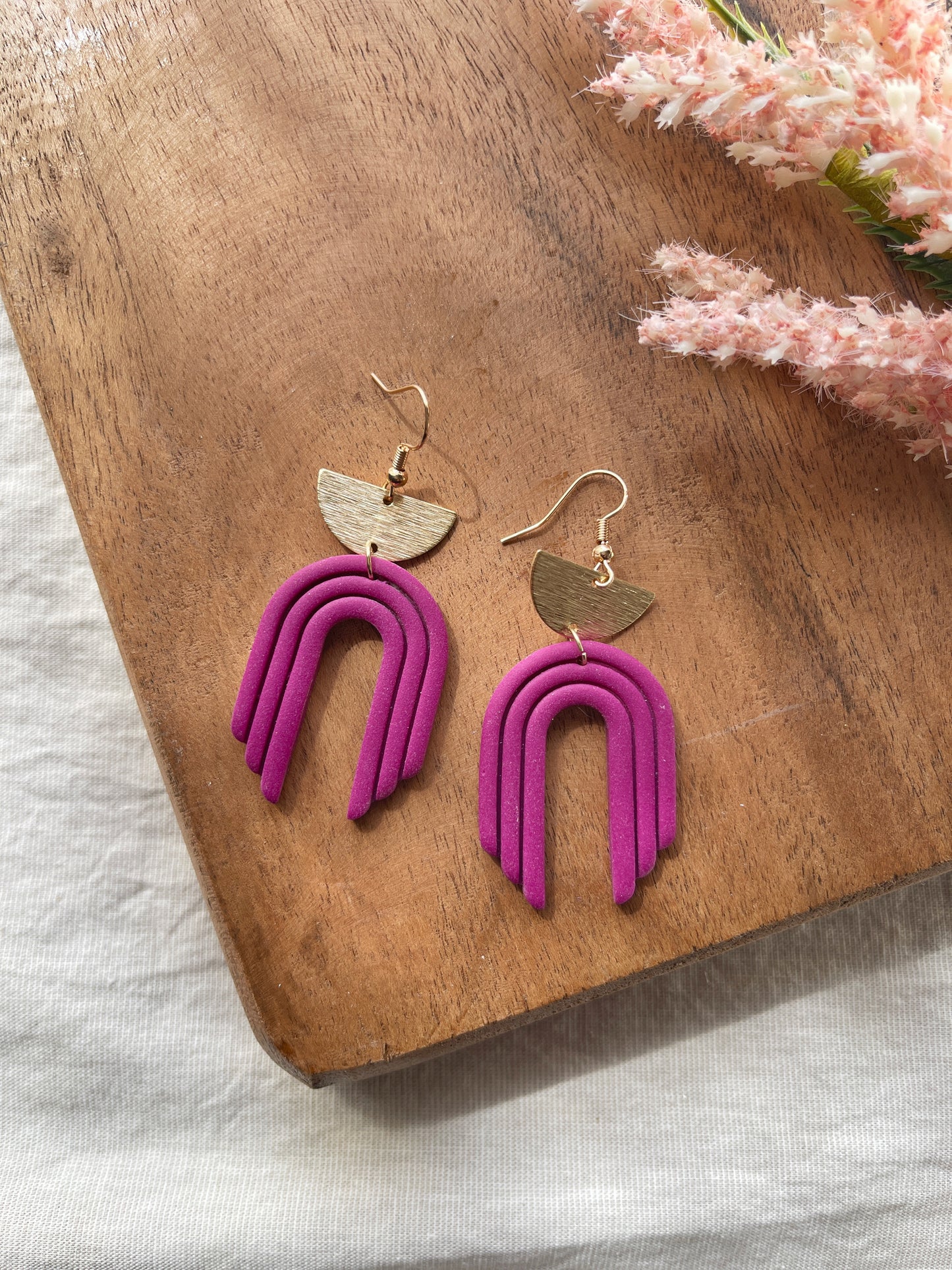 Purple Plum Clay Earrings