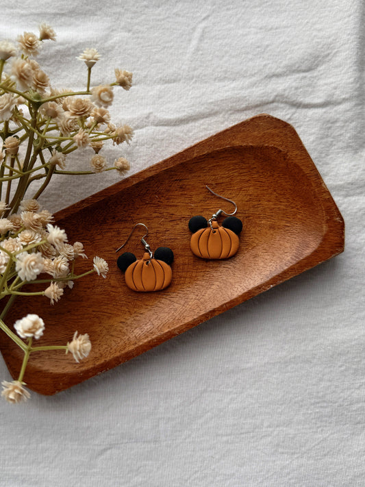 Pumpkin Clay Earrings