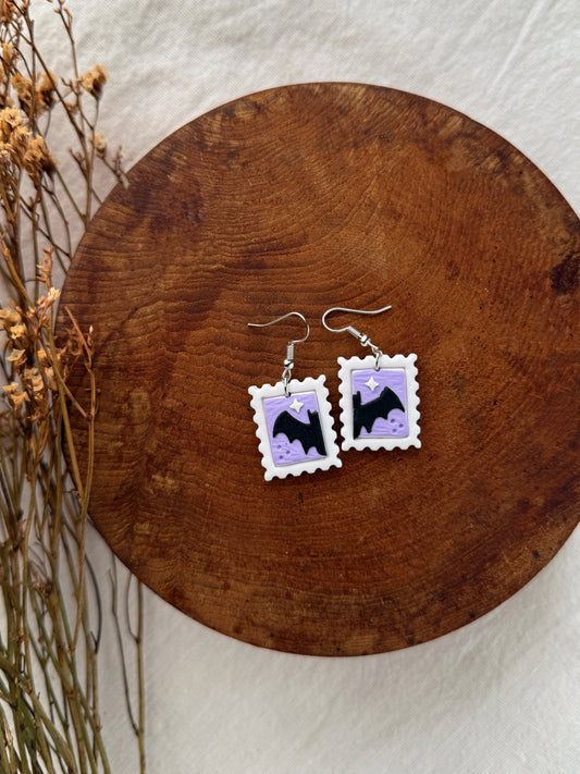 Bat Mail Clay Earrings