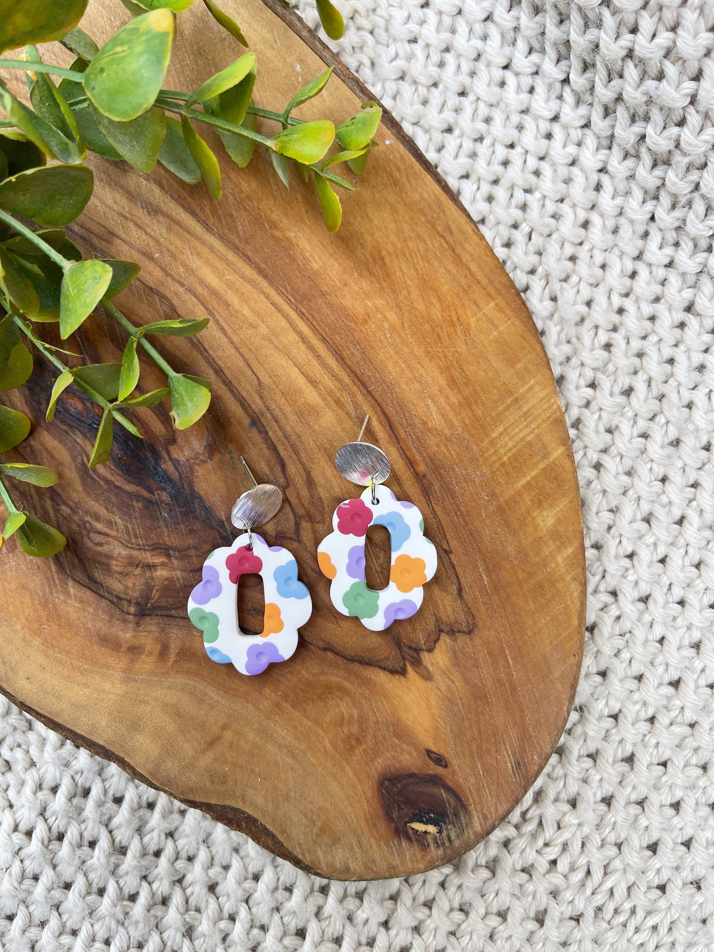 Daisy Pride Clay Earrings