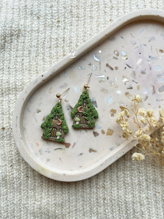 Hobbit Cottage Clay Earrings