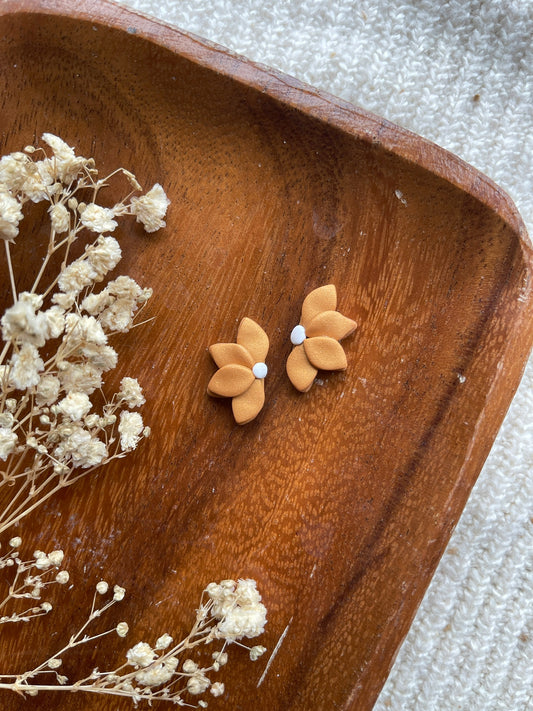 Gold Flower Half Studs