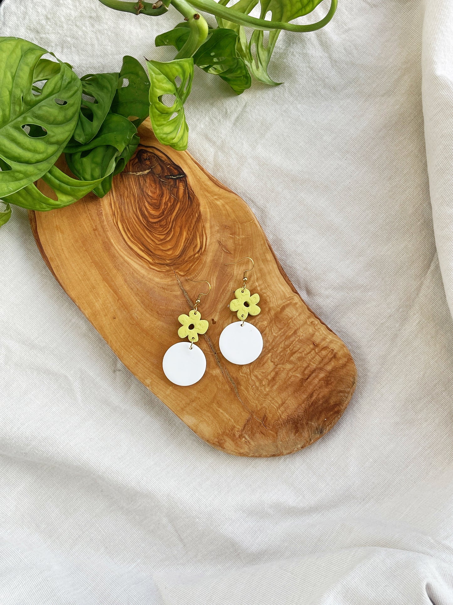 Flower Stack Clay Earrings