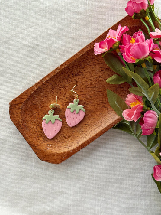 Strawberry Clay Earrings